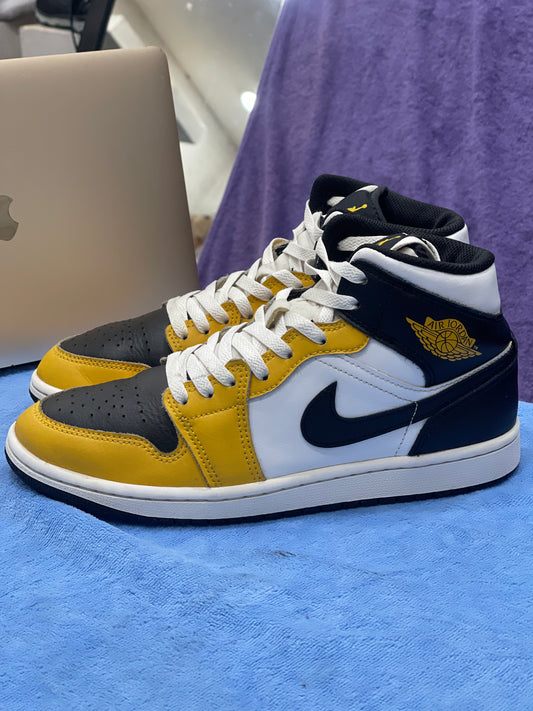 Nike Air Jordan 1 Mid jaune / noir / blanc- Pointure 41