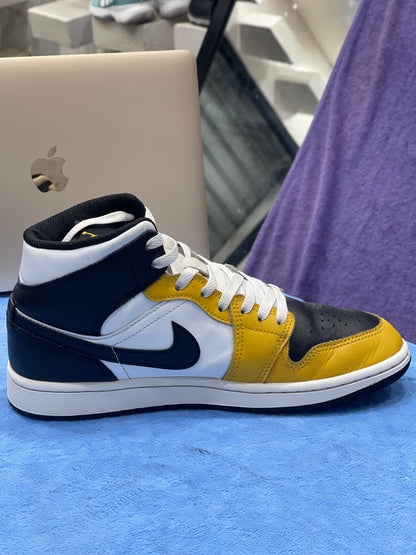Nike Air Jordan 1 Mid jaune / noir / blanc- Pointure 41