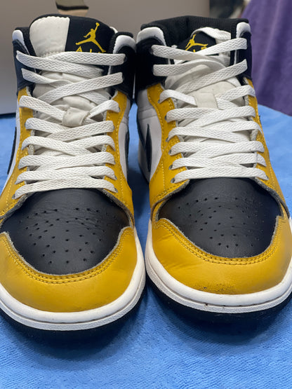 Nike Air Jordan 1 Mid jaune / noir / blanc- Pointure 41