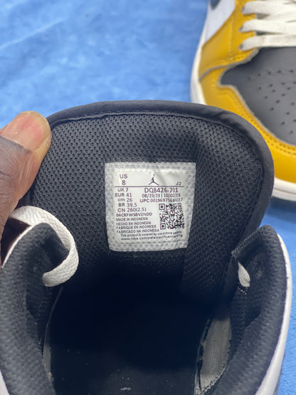 Nike Air Jordan 1 Mid jaune / noir / blanc- Pointure 41