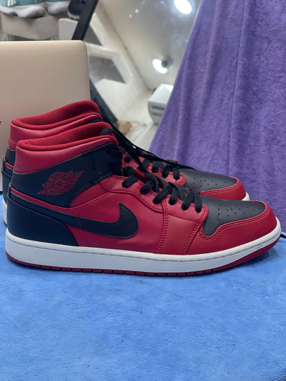 Nike Air Jordan 1 Mid Elephant Print – Blanc/Gris/Noir- Pointure 44